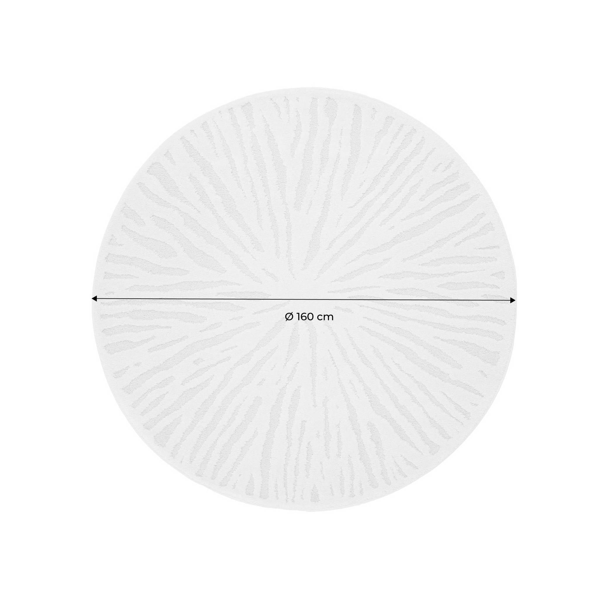 Tappeto interno rotondo crema, 160cm, crema