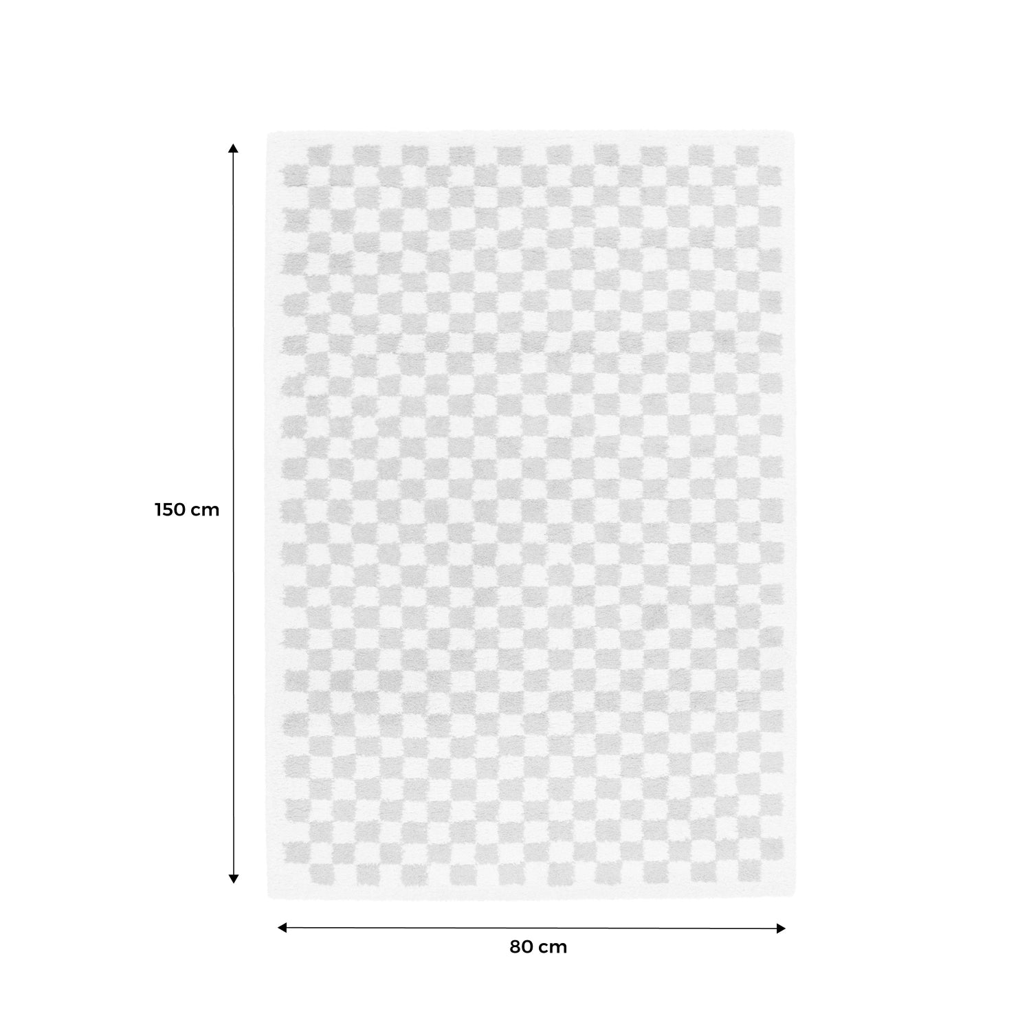 Tappeto shaggy per interni 80x150cm a scacchiera rosa antico i sweeek