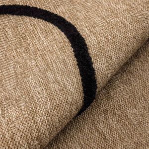 Tappeto interno effetto juta, motivo grafico in rilievo nero, nero