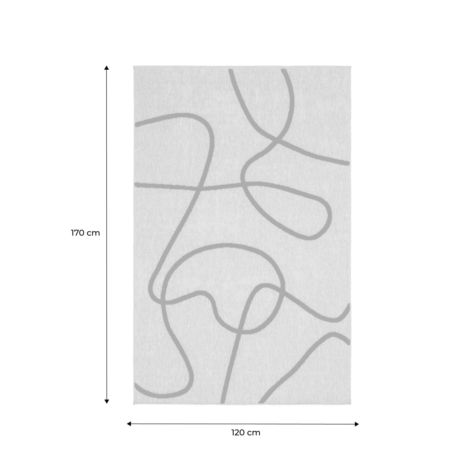 Tappeto interno effetto juta, motivo grafico in rilievo nero, nero