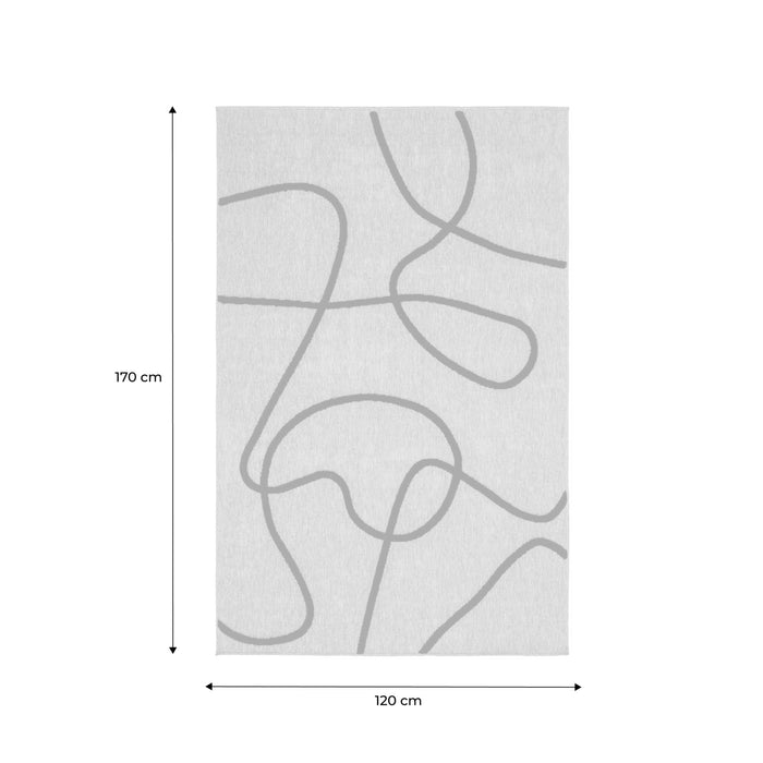 Tappeto interno effetto juta, motivo grafico in rilievo nero, nero