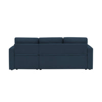 Divano letto angolare in velluto a coste a 3 posti, blu