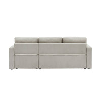 Divano letto angolare in velluto a coste a 3 posti, grigio