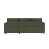 Divano letto angolare in velluto a coste a 3 posti, kaki