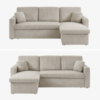 Divano letto angolare e reversibile 3 posti, grigio