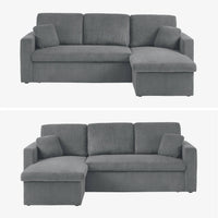 Divano letto angolare e reversibile 3 posti, grigio scuro