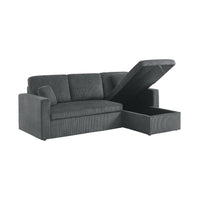 Divano letto angolare e reversibile 3 posti, grigio scuro