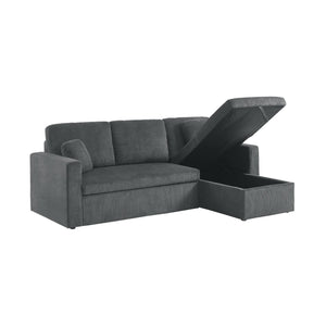 Divano letto angolare e reversibile 3 posti, grigio scuro