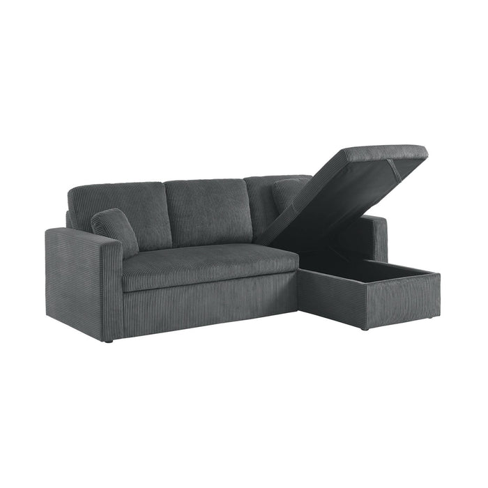 Divano letto angolare e reversibile 3 posti, grigio scuro