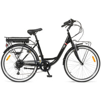 I-bike bici elettrica city easy flow litio " 26" 78 ah 45 km 36 v 4 h 280 wh colore nera