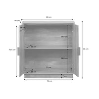 Credenza esotica a 2 ante, 80cm, albero di mango