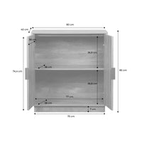 Credenza esotica a 2 ante, 80cm, albero di mango