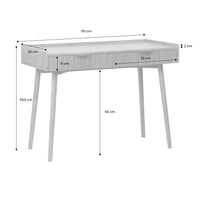 Scrivania effetto legno di mango scanalato 2 cassetti