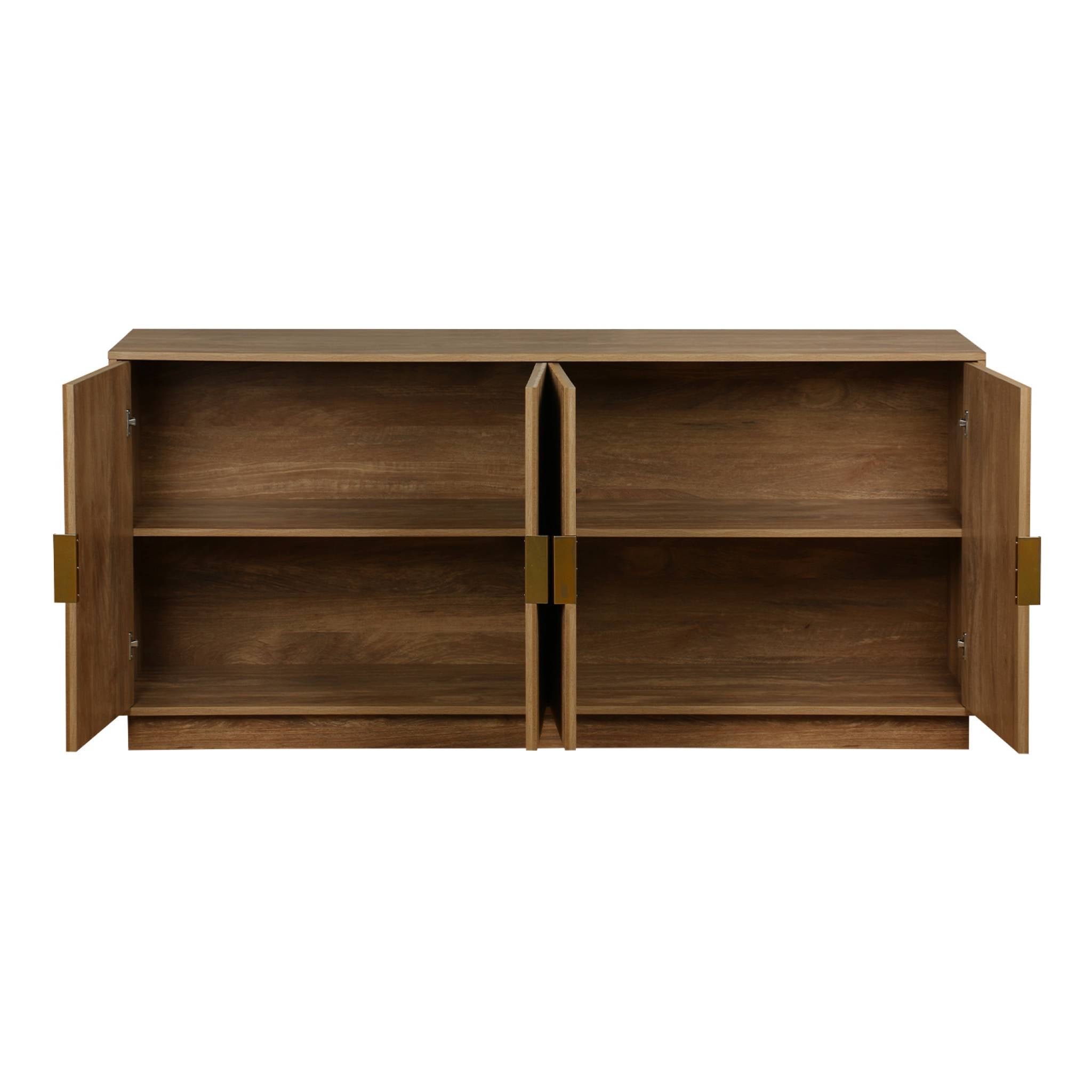 Credenza esotica effetto legno di mango a 4 ante, 160cm
