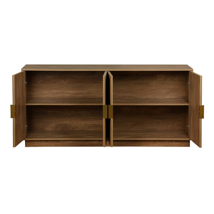 Credenza esotica effetto legno di mango a 4 ante, 160cm