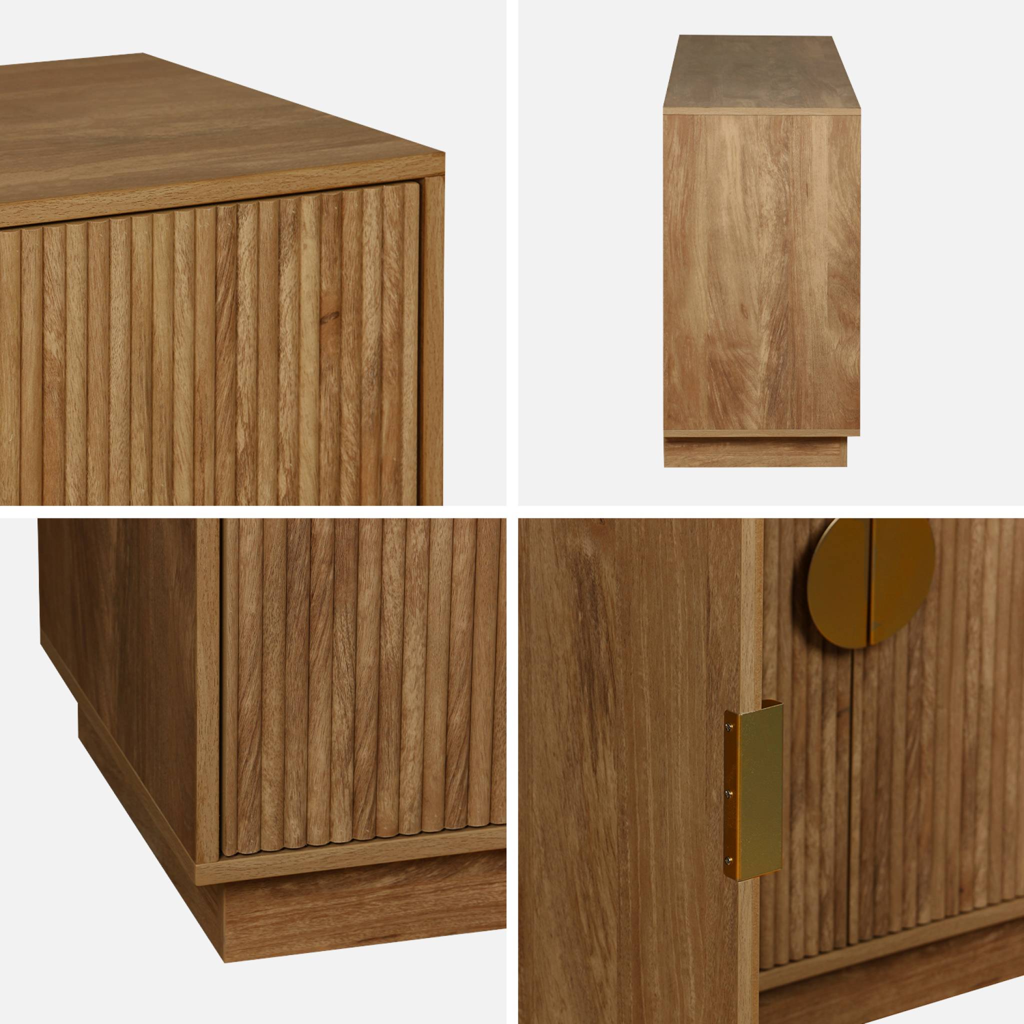 Credenza esotica effetto legno di mango a 4 ante, 160cm