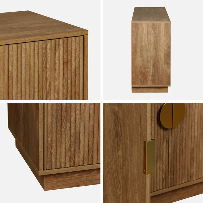 Credenza esotica effetto legno di mango a 4 ante, 160cm