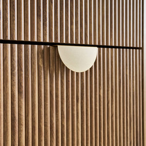 Scarpiera effetto legno di mango scanalato 3 cassetti