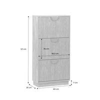 Scarpiera effetto legno di mango scanalato 3 cassetti