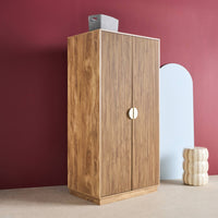 Armadio effetto legno di mango scanalato 2 ante