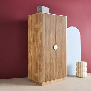 Armadio effetto legno di mango scanalato 2 ante