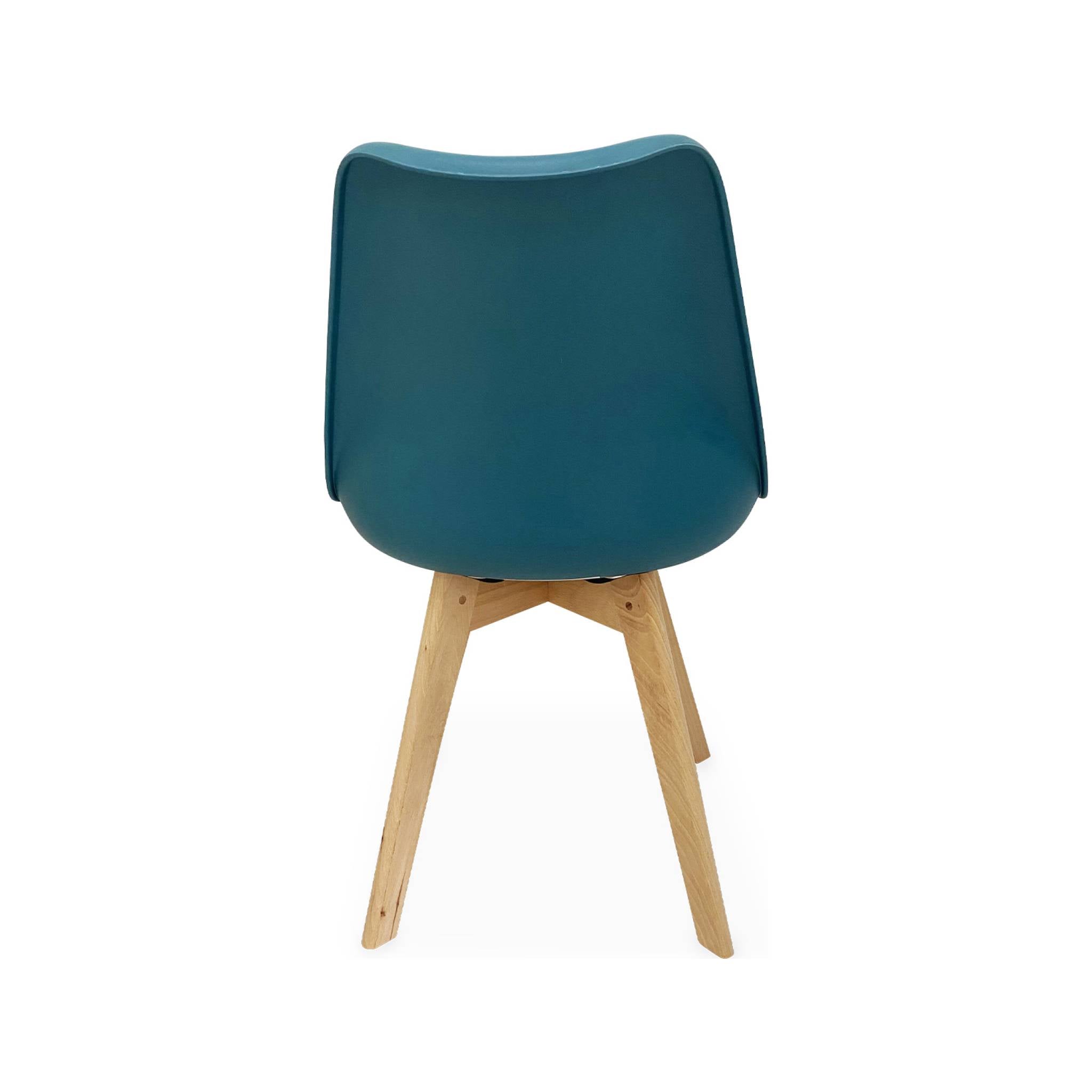 Set 4 sedie scandinave imbottite, gambe in legno , blu