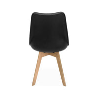 Set 4 sedie scandinave imbottite, gambe in legno , nero