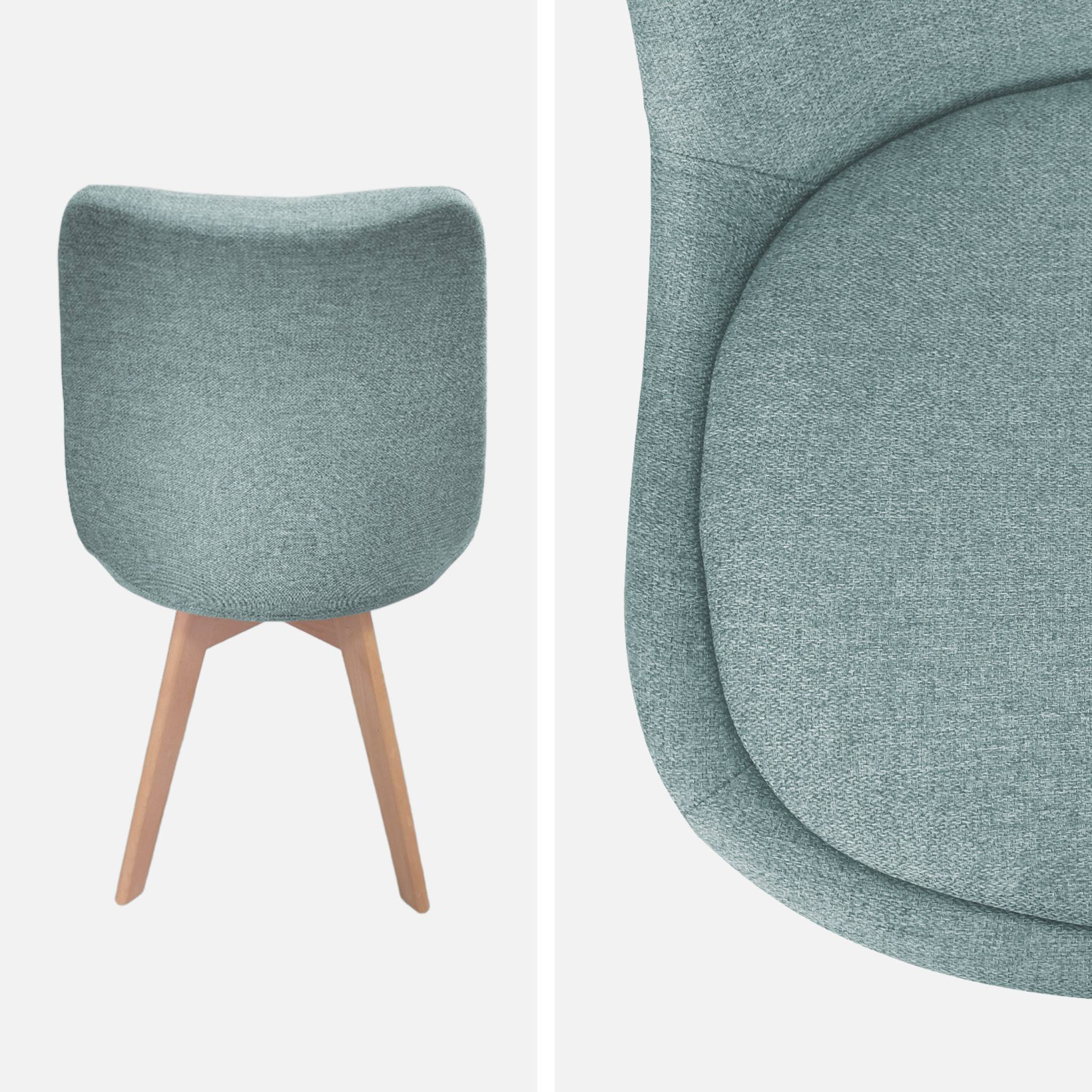 Set di 4 sedie scandinave in legno di faggio e tessuto semplice, blu