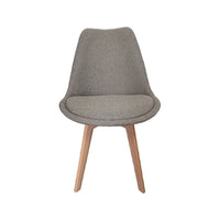 Set di 4 sedie scandinave in legno di faggio e tessuto semplice,