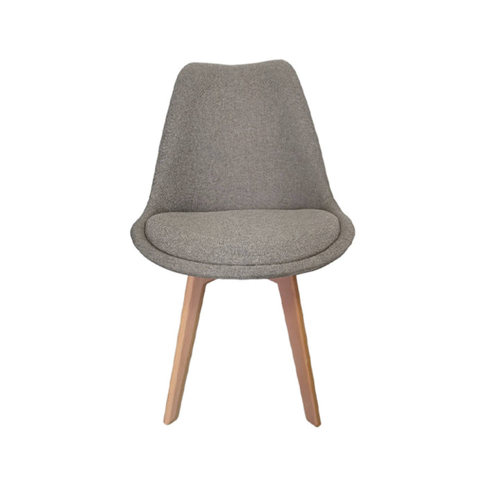 Set di 4 sedie scandinave in legno di faggio e tessuto semplice,