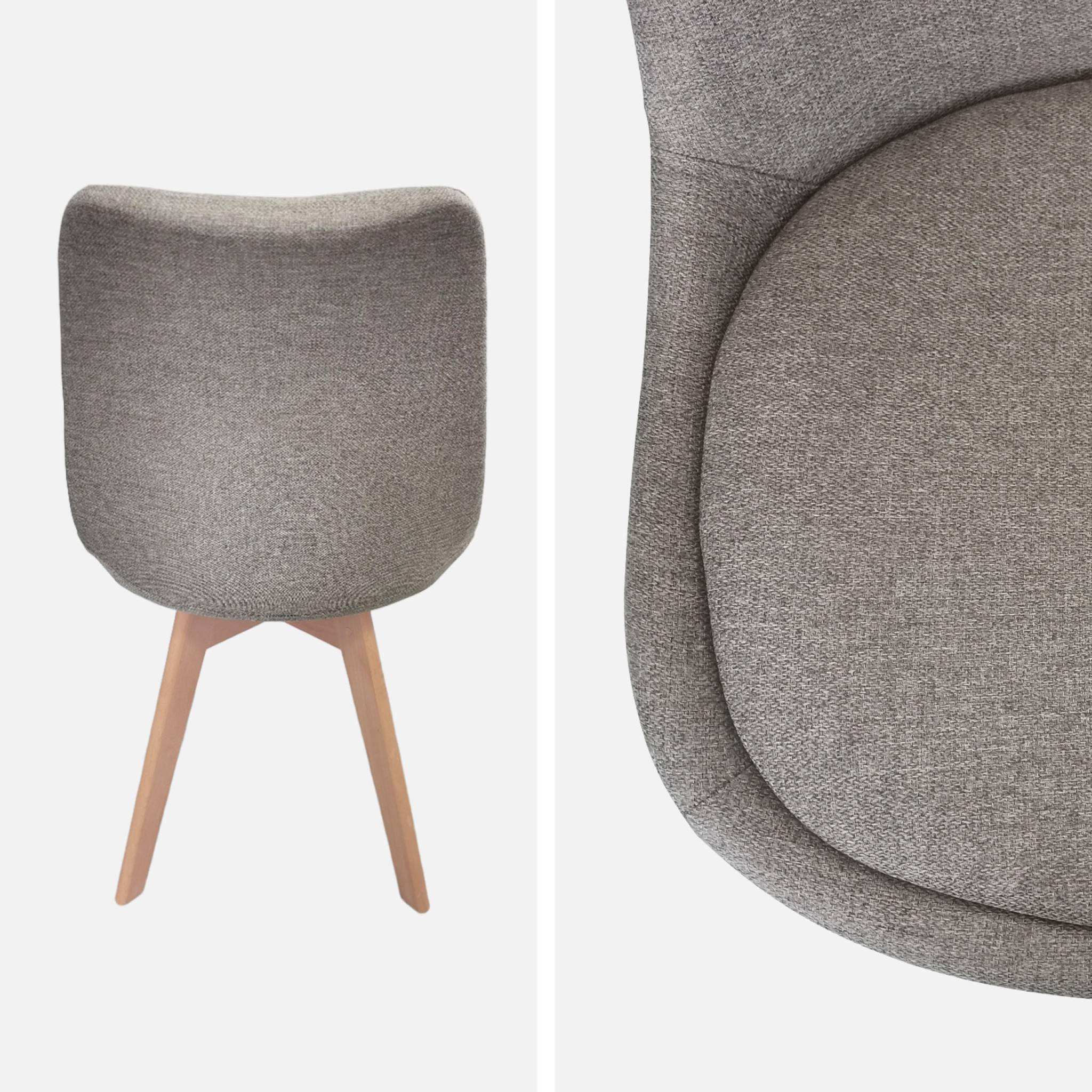 Set di 4 sedie scandinave in legno di faggio e tessuto semplice,