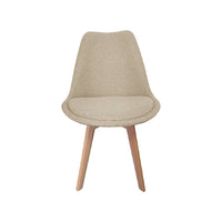 Set di 4 sedie scandinave in legno di faggio e tessuto semplice, talpa