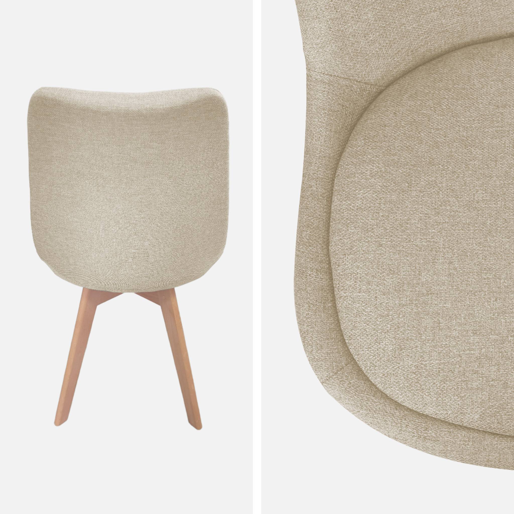 Set di 4 sedie scandinave in legno di faggio e tessuto semplice, talpa