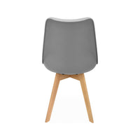 Set 4 sedie scandinave imbottite, gambe in legno , grigio