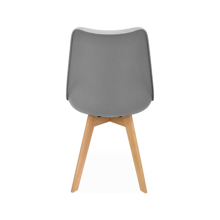 Set 4 sedie scandinave imbottite, gambe in legno , grigio