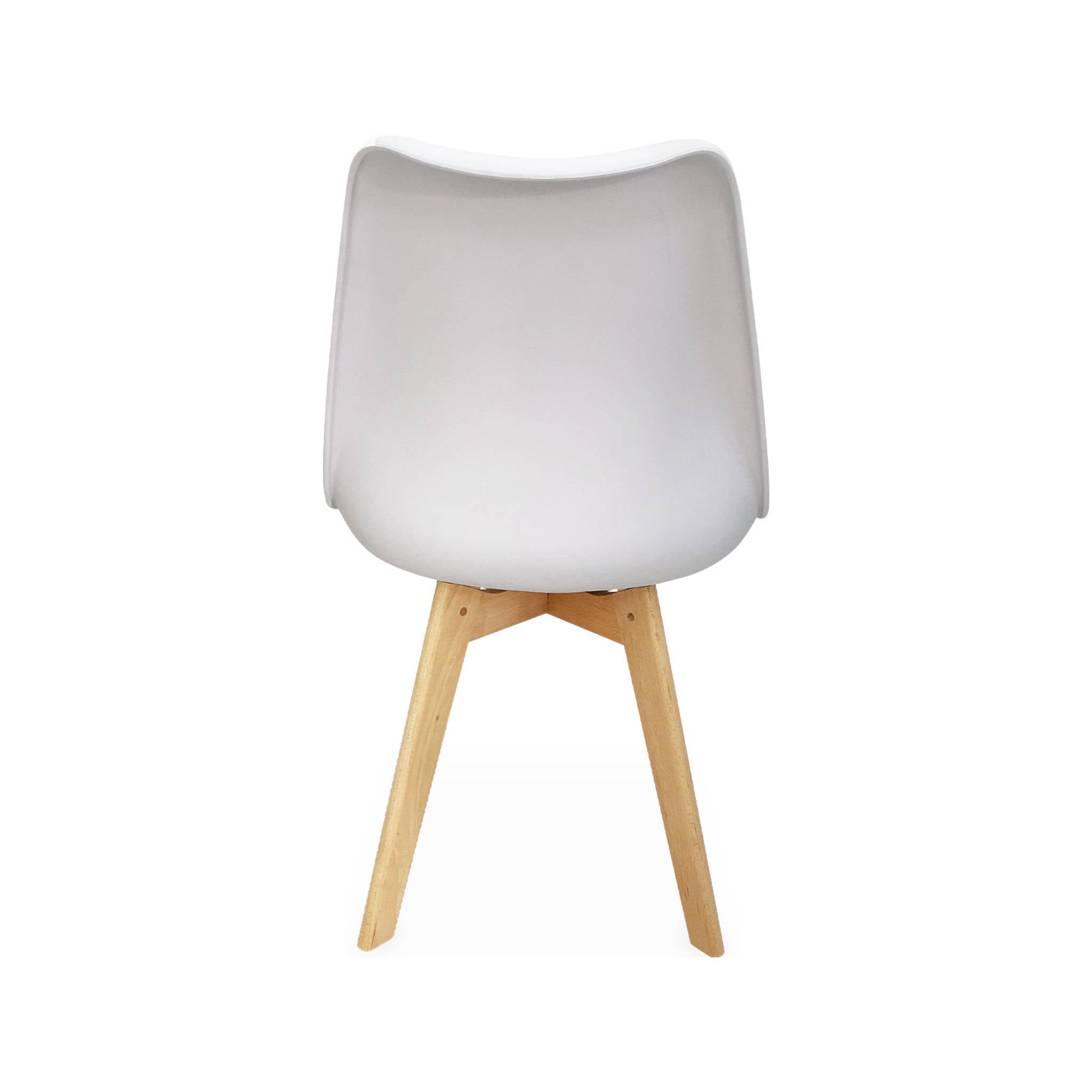 Set 4 sedie scandinave imbottite, gambe in legno , bianco