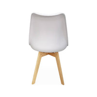 Set 4 sedie scandinave imbottite, gambe in legno , bianco
