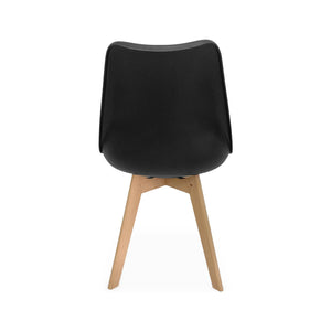 Set 6 sedie scandinave imbottite, gambe in legno per sala da pranzo,