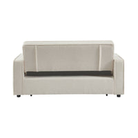 Divano letto bouclé a 3 posti, crema