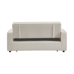 Divano letto bouclé a 3 posti, crema