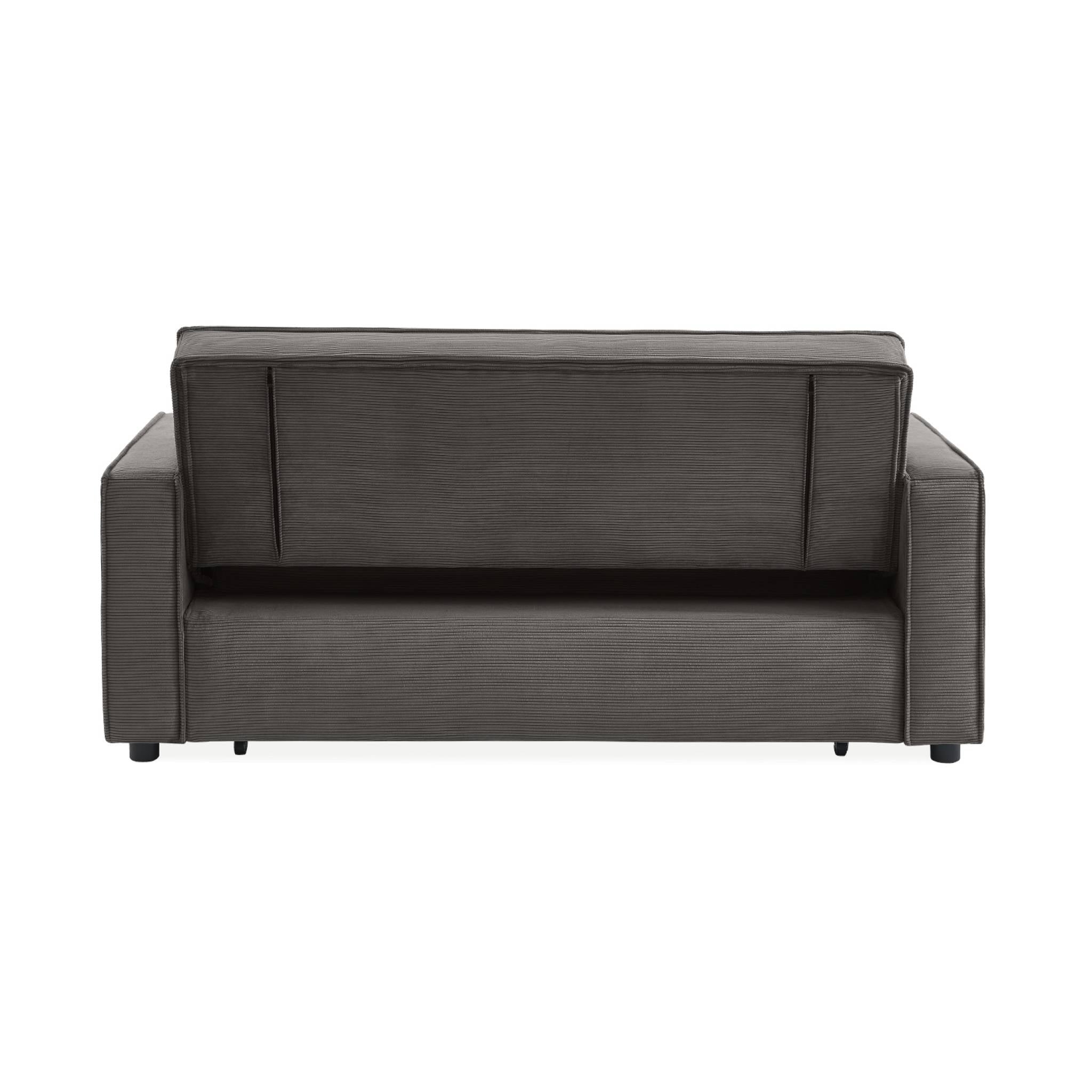 Divano letto a 3 posti in velluto a coste, grigio