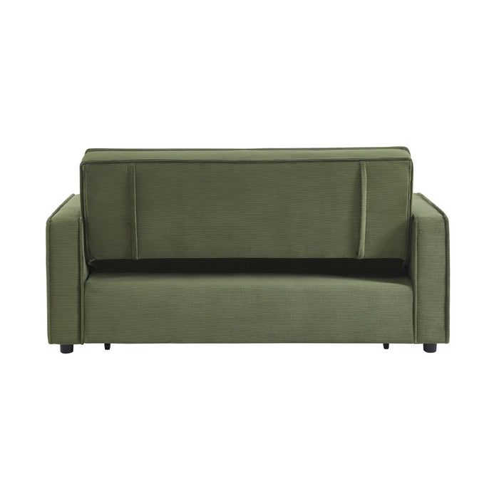 Divano letto a 3 posti in velluto a coste, kaki