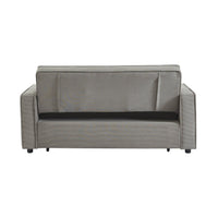 Divano letto a 3 posti in velluto a coste, grigio chiaro