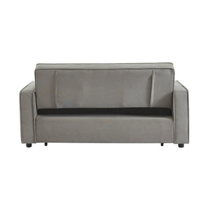 Divano letto a 3 posti in velluto a coste, grigio chiaro