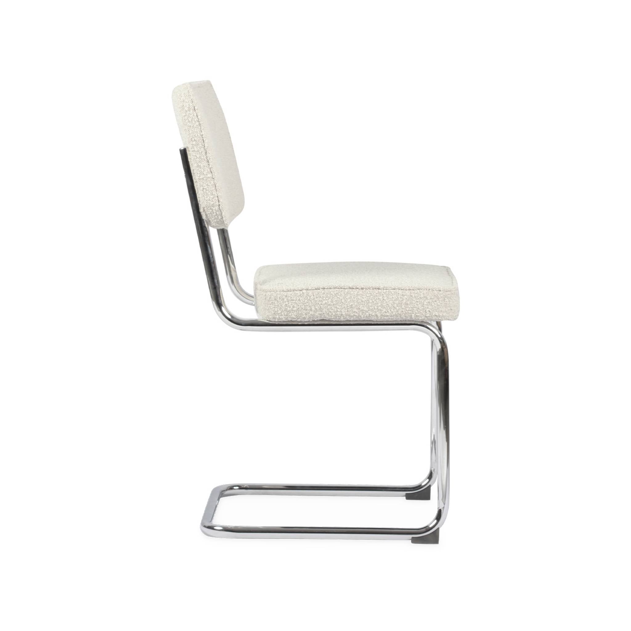 Set di 2 sedie a sbalzo bouclé, bianco sporco