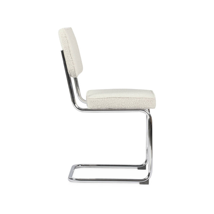 Set di 2 sedie a sbalzo bouclé, bianco sporco