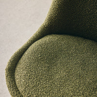 Set 4 sedie scandinave legno di faggio e bouclé strutturato, verde