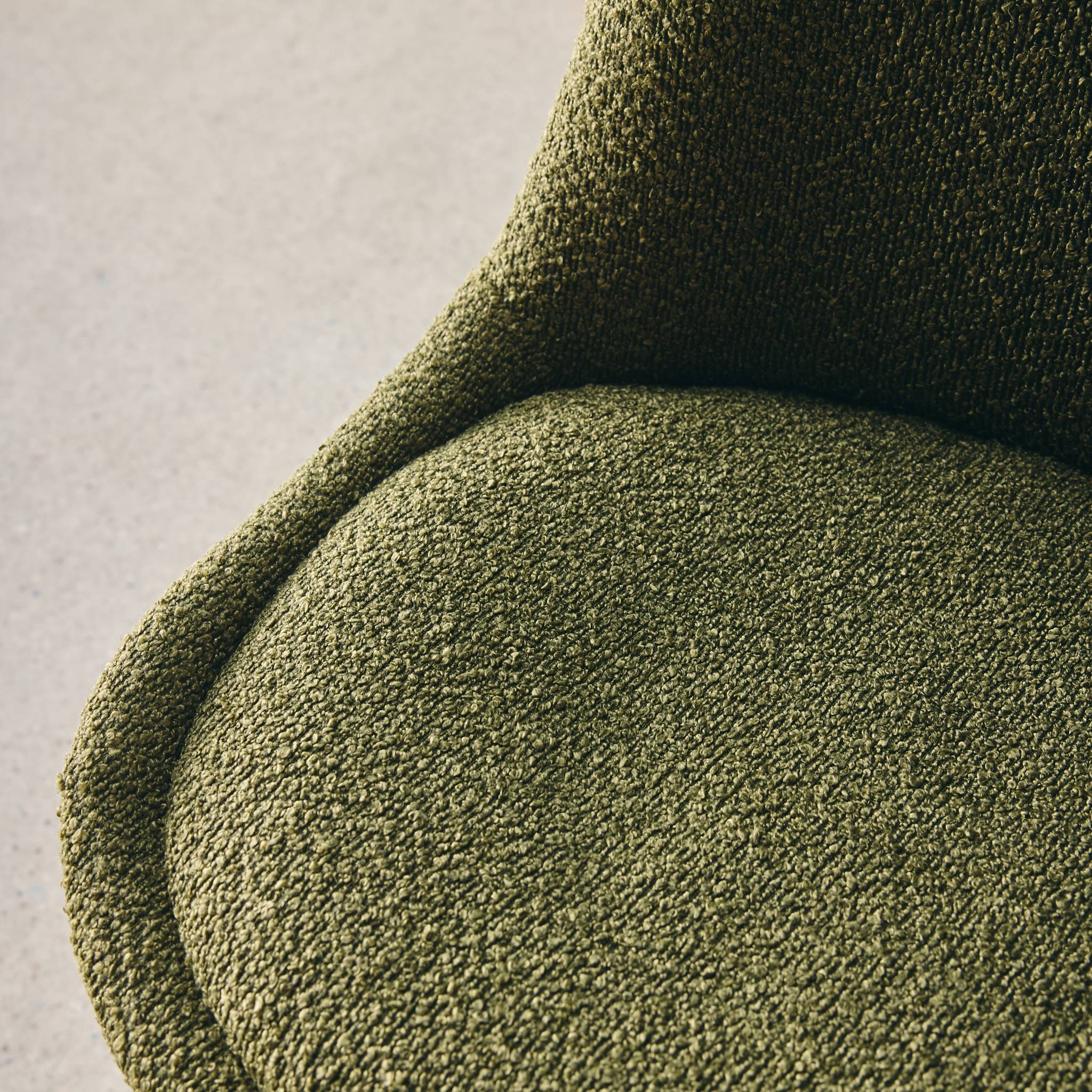 Set 4 sedie scandinave legno di faggio e bouclé strutturato, verde