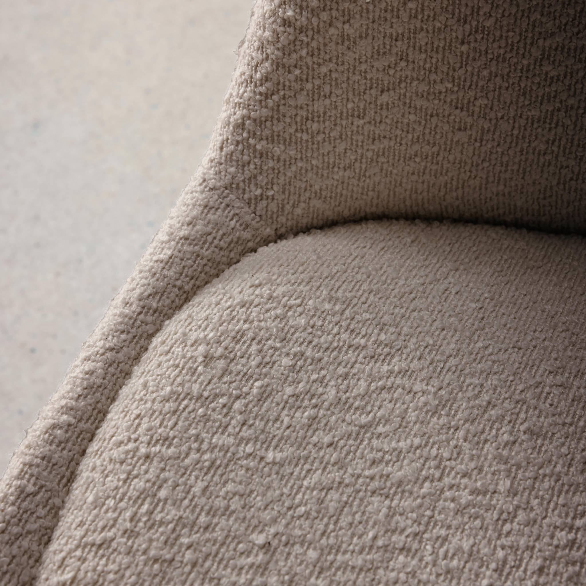 Set 4 sedie scandinave legno di faggio e bouclé strutturato, talpa