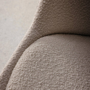 Set 4 sedie scandinave legno di faggio e bouclé strutturato, talpa